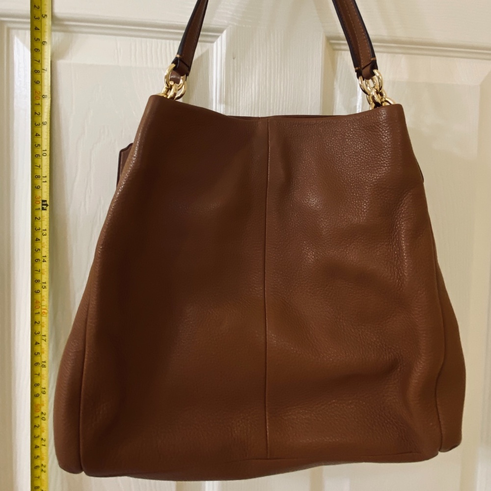 Coach Leather Shoulder Bag - light brown